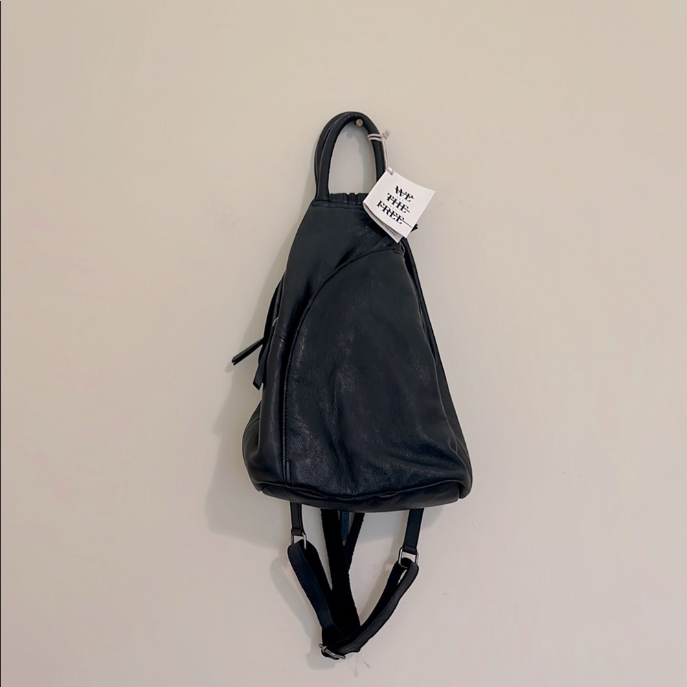 NEW Free people Black Leather Backpack - Picture 2 of 10